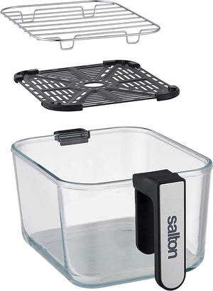 Salton AF2090 Friteuse à Air, Capacité de 4.6L, 10 Fonctions Préprogrammées, Panier en Verre, Noir - Simple Boutique