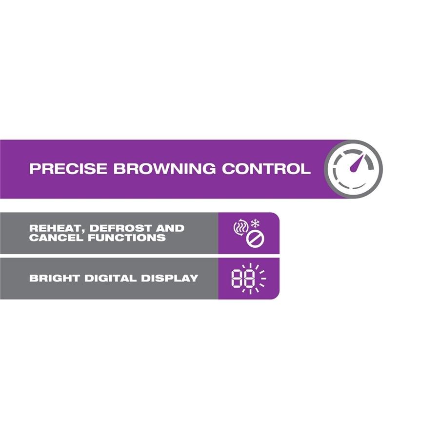 Salton ET2075 - Grille-Pain 2 Tranches avec Affichage Numérique, Acier Inoxydable - Simple Boutique