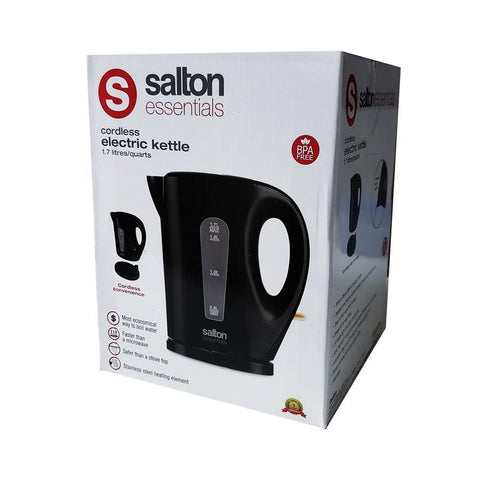 Salton Essentials EJK1821B - Bouilloire Électrique Sans-Fil, Capacité de 1.7 Litre, Noir