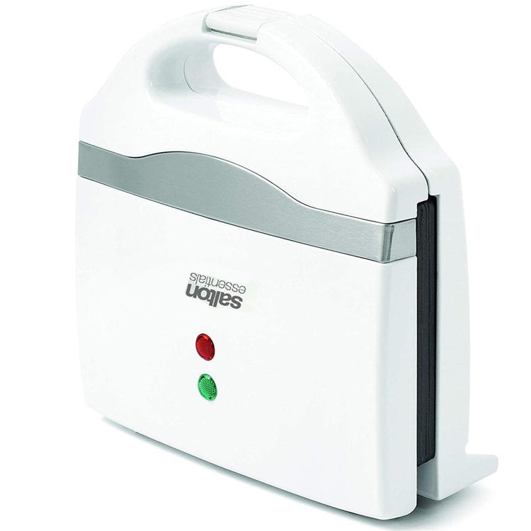 Salton Essentials - Gaufrier de Style Belge à 2 Tranches, Plaques Antiadhésive, Blanc - Simple Boutique