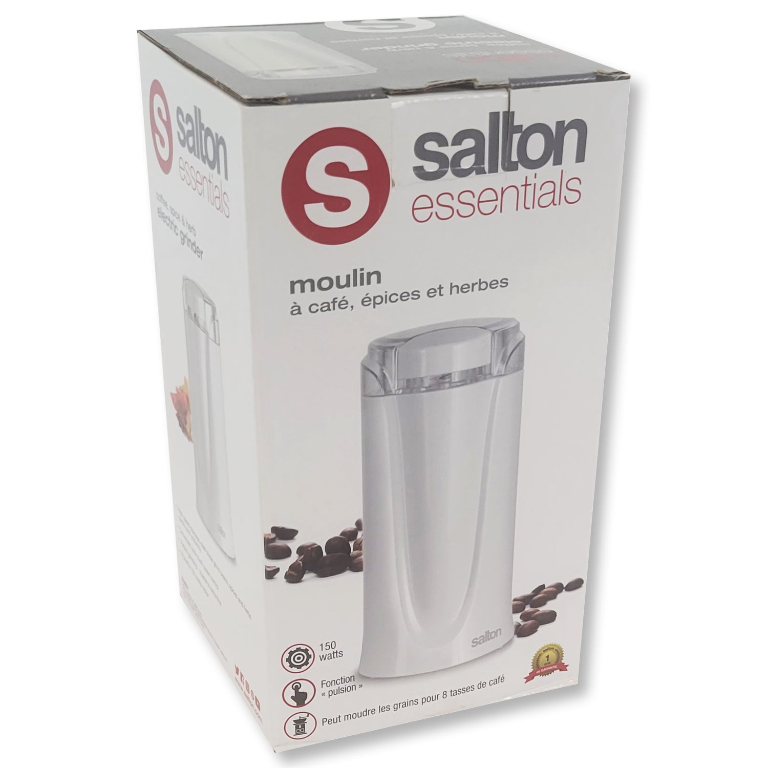 Salton Essentials - Moulin à Café et Épices, Blanc - Simple Boutique