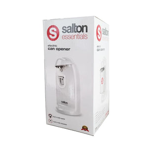 Salton Essentials - Ouvre-Boite Électrique avec Ouvre-Bouteille et Aiguiseur Intégré, Blanc - Simple Boutique