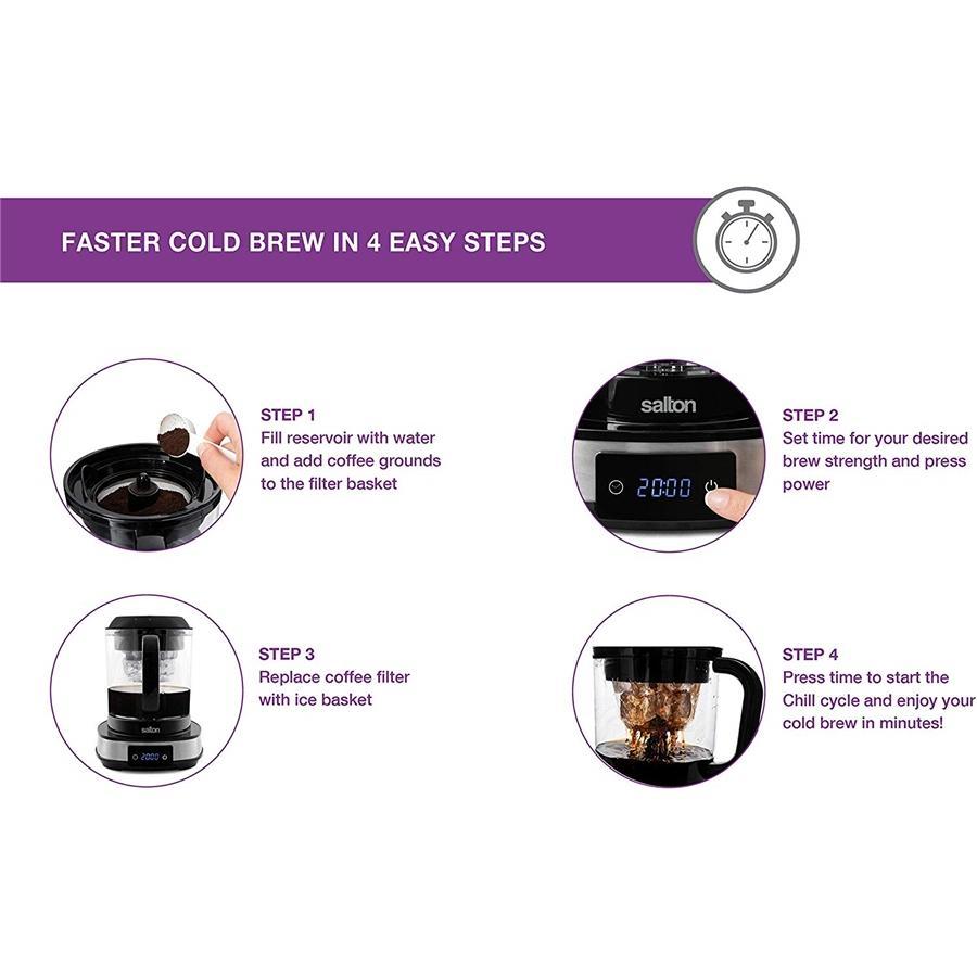 Salton FC1939 Cafetière Digitale Infusion à Froid 7 Tasses - Simple Boutique