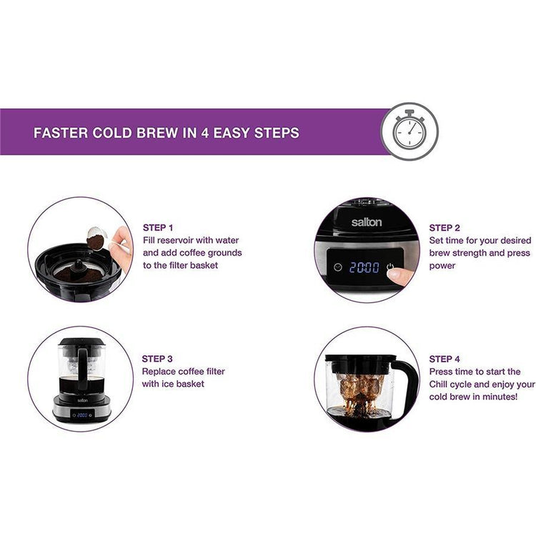 Salton FC1939 Cafetière Digitale Infusion à Froid 7 Tasses - Simple Boutique