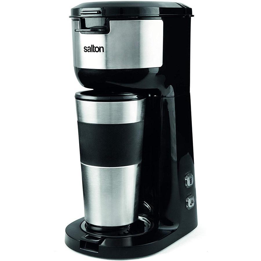 Salton FC1952 Cafetière 2 en 1 à Portion Unique Pour K-Cups ou Panier Filtre Acier Inoxydable - Simple Boutique