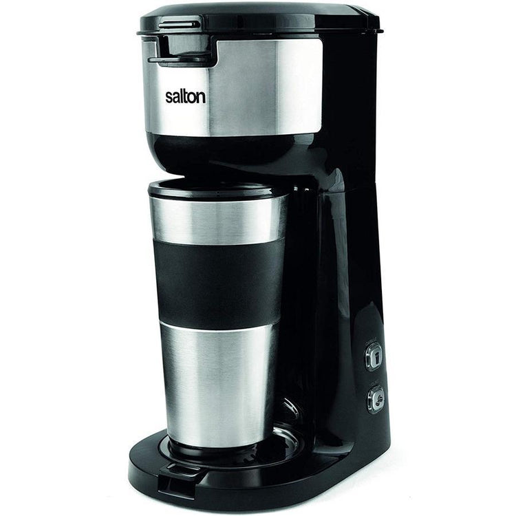 Salton FC1952 Cafetière 2 en 1 à Portion Unique Pour K-Cups ou Panier Filtre Acier Inoxydable - Simple Boutique