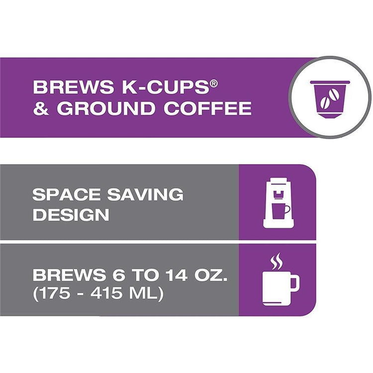 Salton FC1952 Cafetière 2 en 1 à Portion Unique Pour K-Cups ou Panier Filtre Acier Inoxydable - Simple Boutique