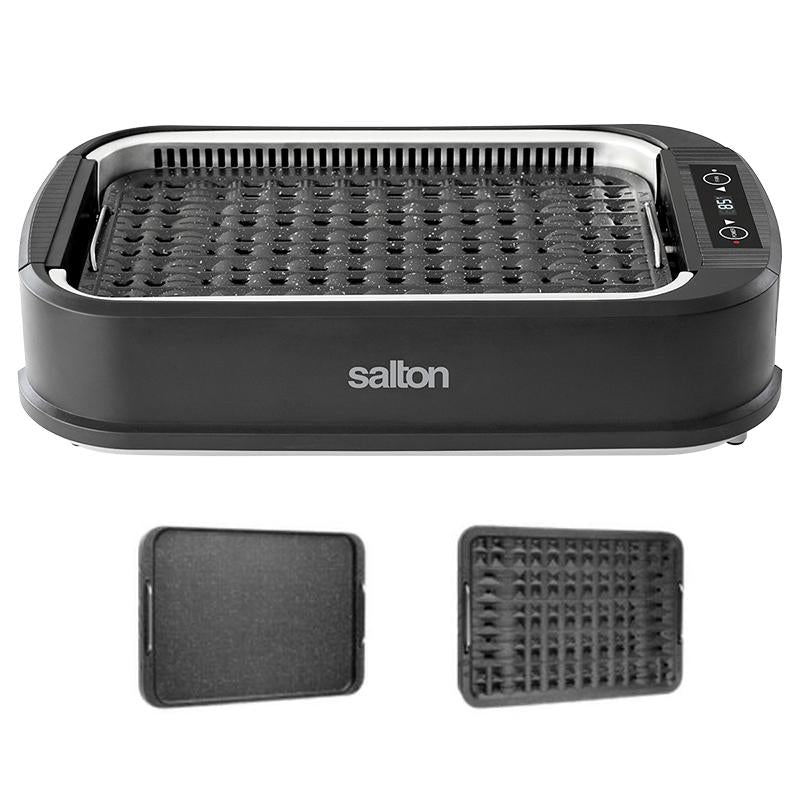 Salton HG1788 BBQ d'intérieur Sans Fumée à Contrôle Digital avec Plaque ou Grille 15" x 9" - Simple Boutique