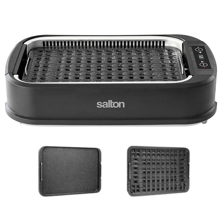 Salton HG1788 BBQ d'intérieur Sans Fumée à Contrôle Digital avec Plaque ou Grille 15" x 9" - Simple Boutique