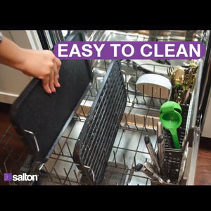 Salton HG1788 BBQ d'intérieur Sans Fumée à Contrôle Digital avec Plaque ou Grille 15" x 9" - Simple Boutique