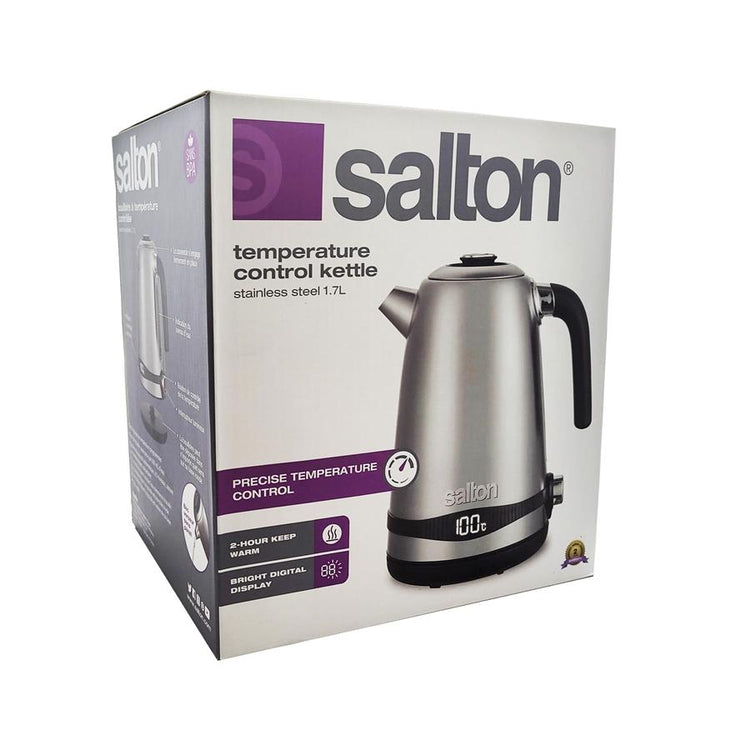 Salton JK2038 - Bouilloire à Température Contrôlée, Capacité de 1.7L, 1100W, Acier Inoxydable - Simple Boutique