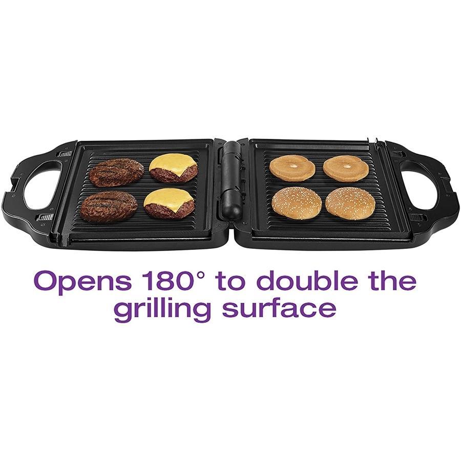 Salton SM2001 - Grill XL 4 en 1, Presse-Panini, Gril, Sandwich et Gaufre avec Plaques Interchangeables, Noir - Simple Boutique