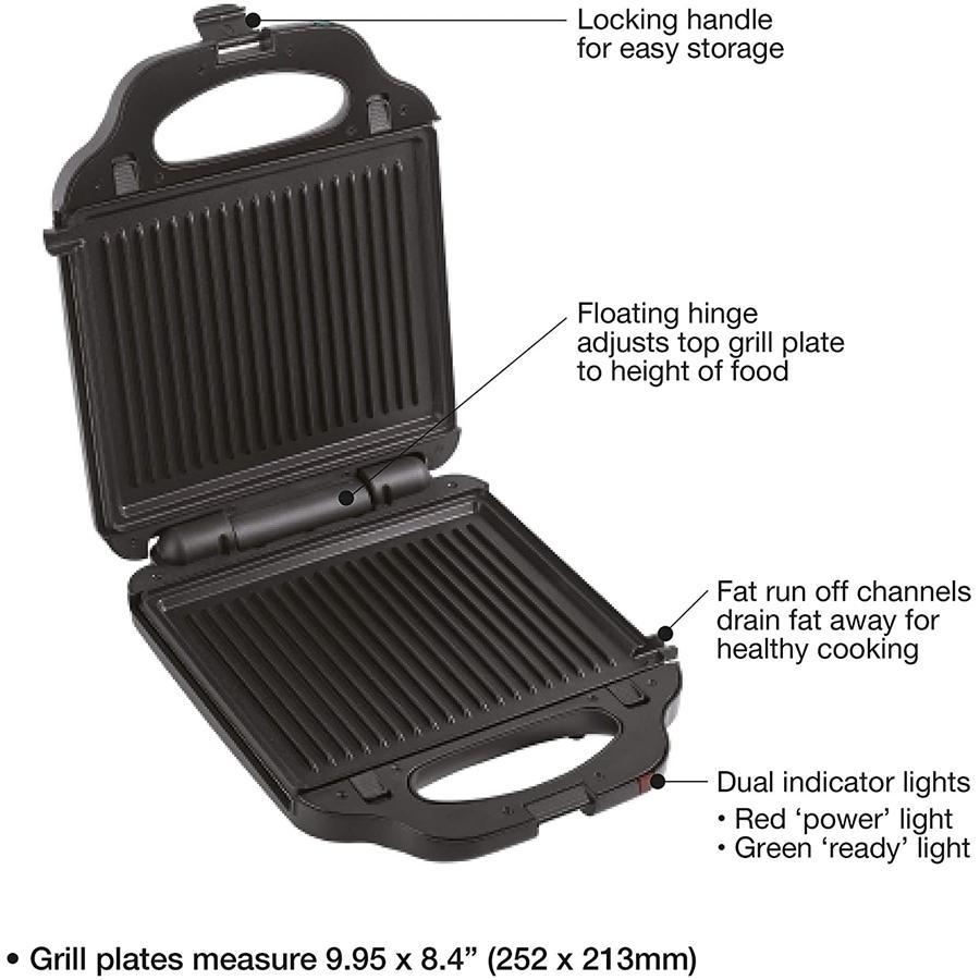 Salton SM2001 - Grill XL 4 en 1, Presse-Panini, Gril, Sandwich et Gaufre avec Plaques Interchangeables, Noir - Simple Boutique