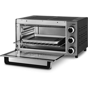 Salton TO2091BK Four Grille-Pain Multifonction, Capacité de 6 Tranches, 3 Fonctions de Cuisson, Acier Inoxydable - Simple Boutique