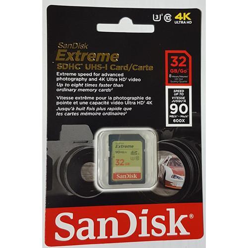 SanDisk Extreme Carte SDHC Class 10 - USH-1 90R/40W MB/s 32 GB - Simple Boutique