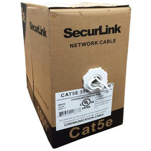 SecureLink Câble Réseau Cat5e Solid - FT4/CMR - Blanc 1000' - Simple Boutique