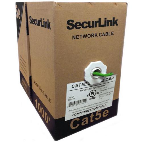 SecureLink Câble Réseau Cat5e Solid - FT4/CMR - Vert 1000' - Simple Boutique