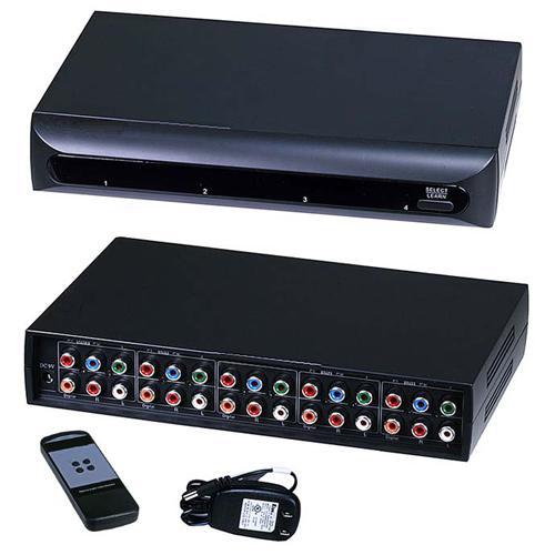 Sélecteur Component + Audio 4 entrées / 1 sortie + télécommande - Simple Boutique