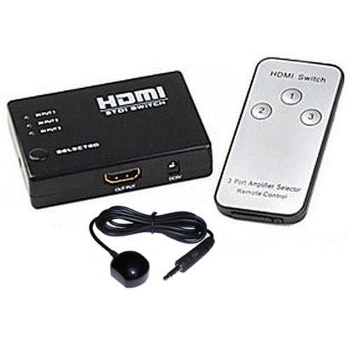Sélecteur HDMI 3 entrées à 1 sortie + télécommande 4K x 2K - Simple Boutique