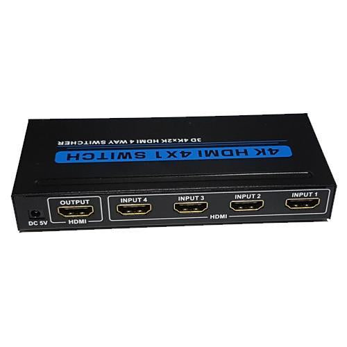Sélecteur HDMI 4 entrées à 1 sortie + télécommande Premium 4K x 2K - Simple Boutique
