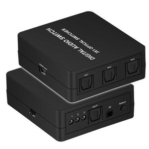 Sélecteur Pour Câbles Audio Numérique Toslink Fibre Optique 3 Entrée À 1 Sorties Amplifié Par USB - Simple Boutique