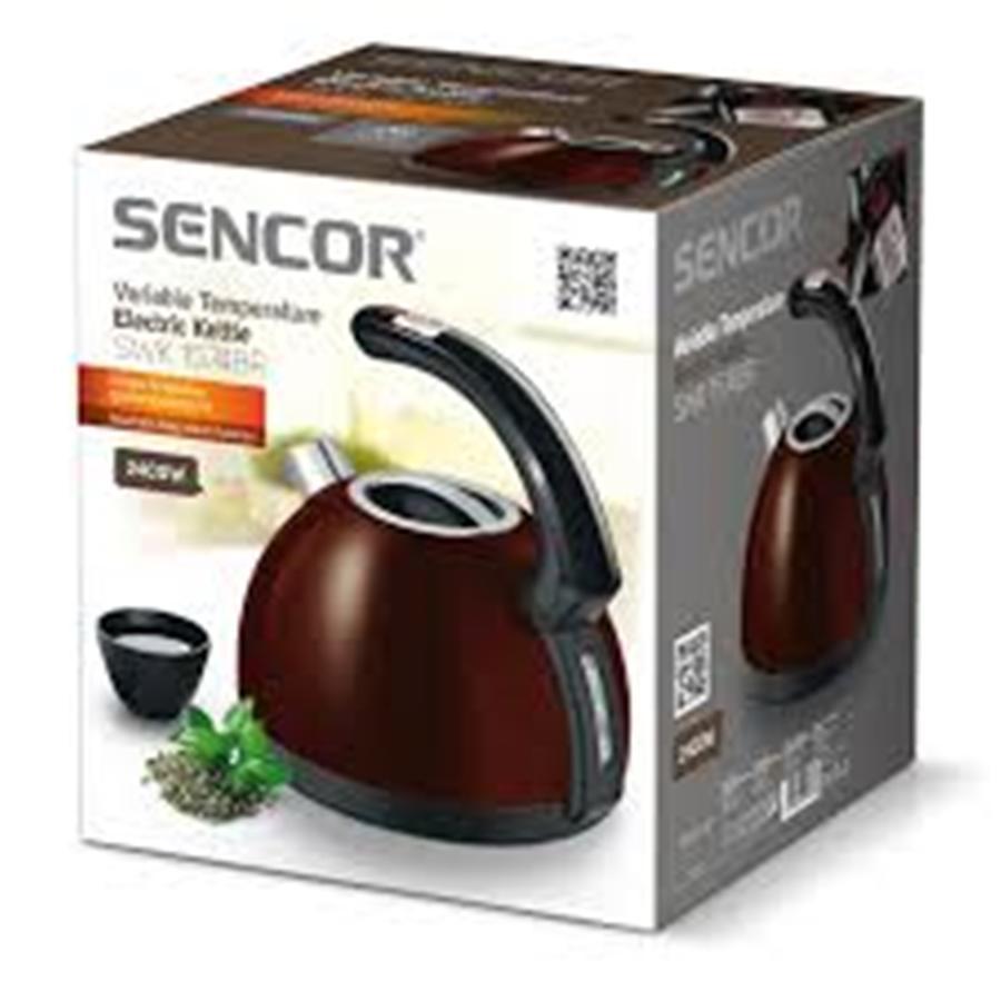 Sencor - Bouilloire Électrique avec Réglage de la Température et Affichage LED, Capacité de 1.5L, 1500W, Brun Métallique - Simple Boutique
