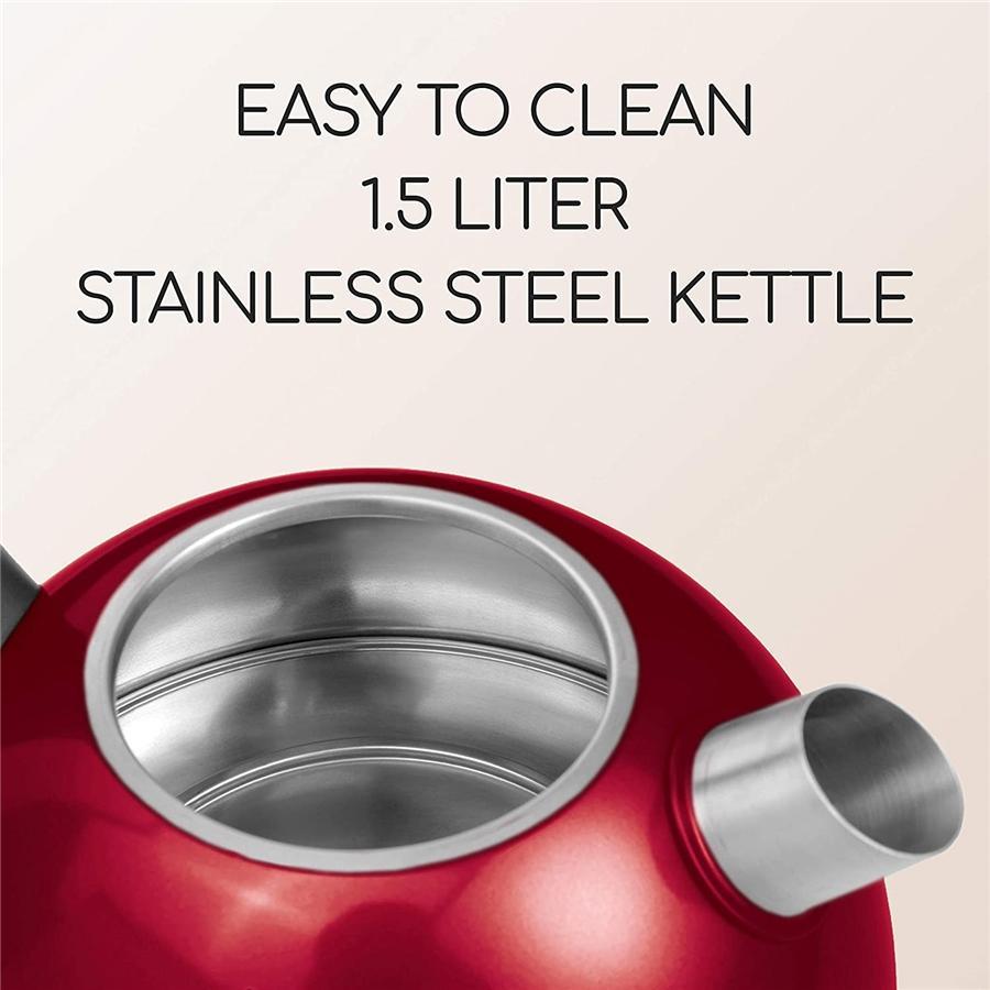 Sencor - Bouilloire Électrique avec Réglage de la Température et Affichage LED, Capacité de 1.5L, 1500W, Rouge Métallique - Simple Boutique