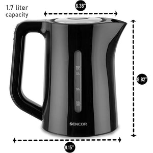 Sencor - Bouilloire Électrique avec Réglage de la Température et Affichage LED, Capacité de 1.7L, 1500W, Noir - Simple Boutique