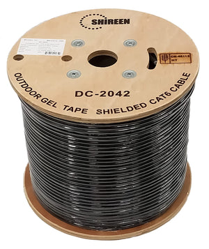 Shireen Câble Réseau Extérieur Cat6 FTP Blindé 23AWG en Bobine de 1000' Noir - Simple Boutique