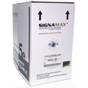 SignaMax Câble Réseau Cat5e UTP FT6/CMP Solid Plenum Bleu 1000' - Simple Boutique