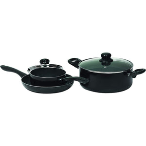 Simplicity - Batterie de Cuisine 5 Morceaux en Aluminium, Surface Antiadhésive, Noir - Simple Boutique