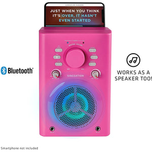 Singsation - Système de Karaoke Portable, Haut-Parleur Bluetooth, Microphone Inclus, Rose - Simple Boutique
