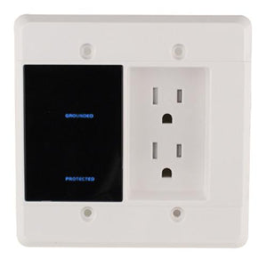 Smaart1 Plaque Murale Blanche Encastrée + Protecteur de Surtension 1080 Joules Derrière TV - Simple Boutique