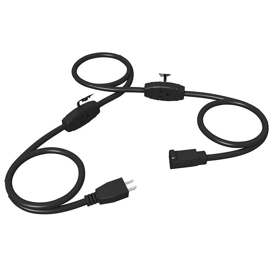 Stanley PowerMax 3, 31955 Rallonge Extérieur à 3 prises en Ligne, 12 pi 14AWG Noir - Simple Boutique