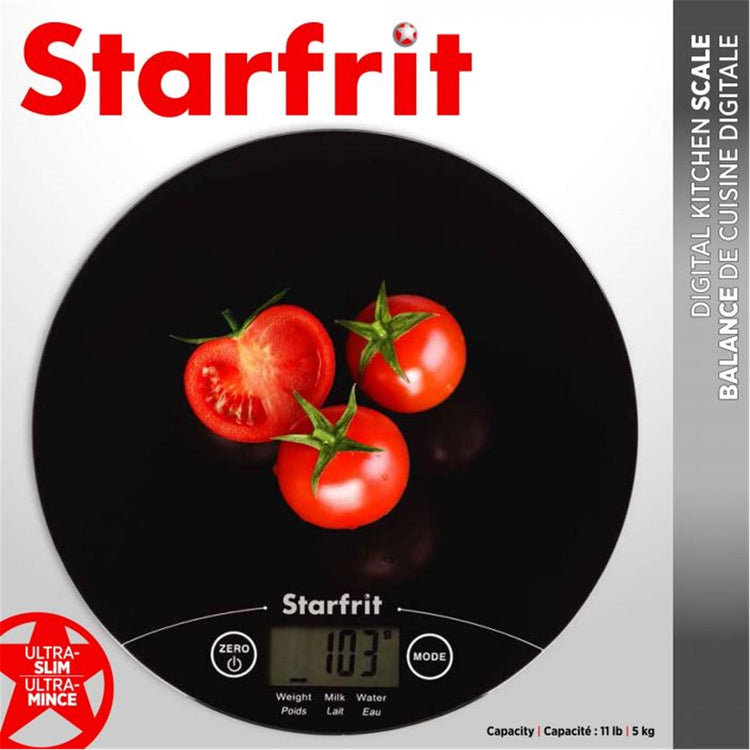 Starfrit - Balance de Cuisine Digitale, Capacité Maximum de 5kg, Plateforme en Verre, Noir - Simple Boutique