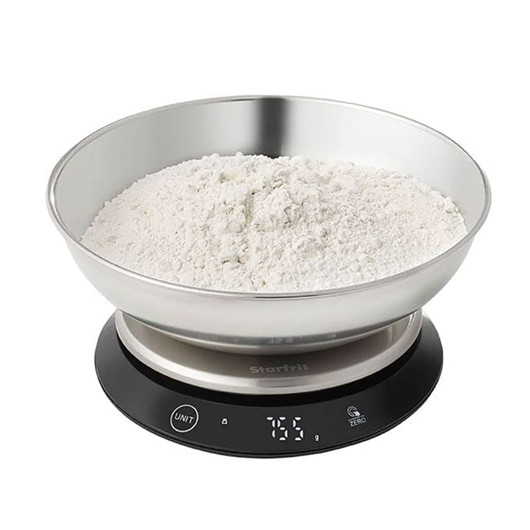 Starfrit - Balance de Cuisine Numérique avec Bol en Acier Inoxydable, Noir - Simple Boutique
