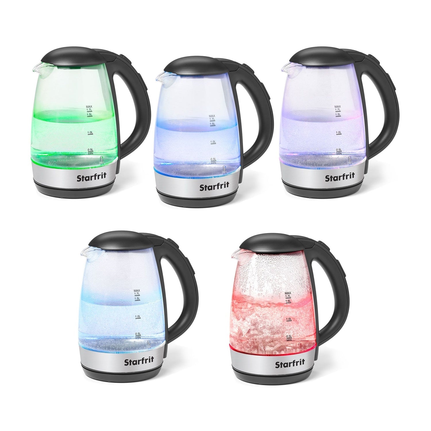 Starfrit - Bouilloire Électrique en Verre, Capacité de 1.7 Litre, 1500 Watts, Acier Inoxydable - Simple Boutique