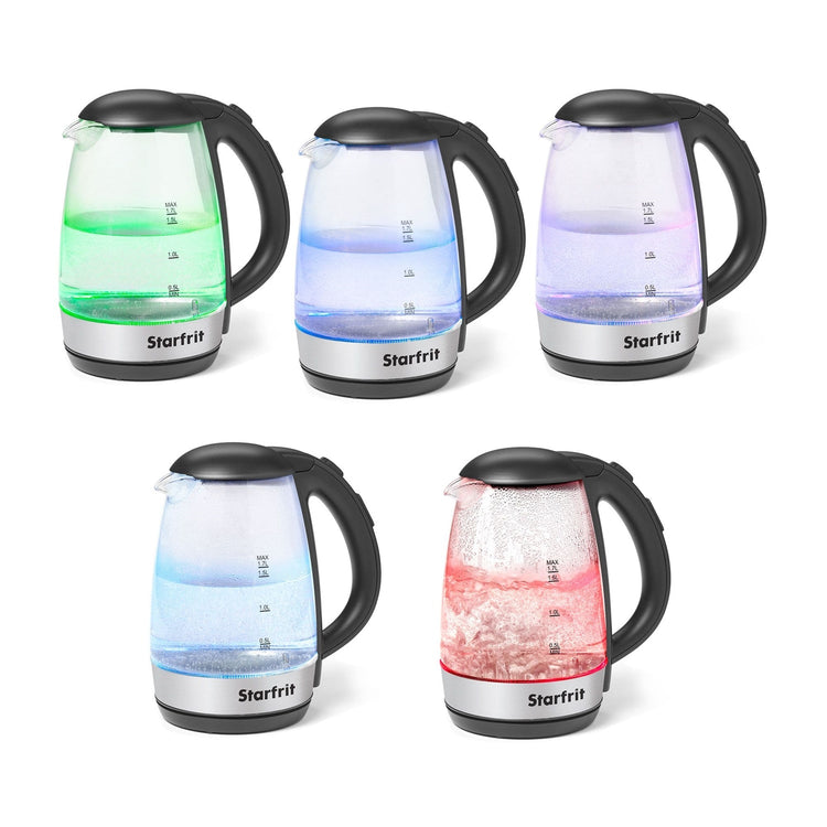 Starfrit - Bouilloire Électrique en Verre, Capacité de 1.7 Litre, 1500 Watts, Acier Inoxydable - Simple Boutique