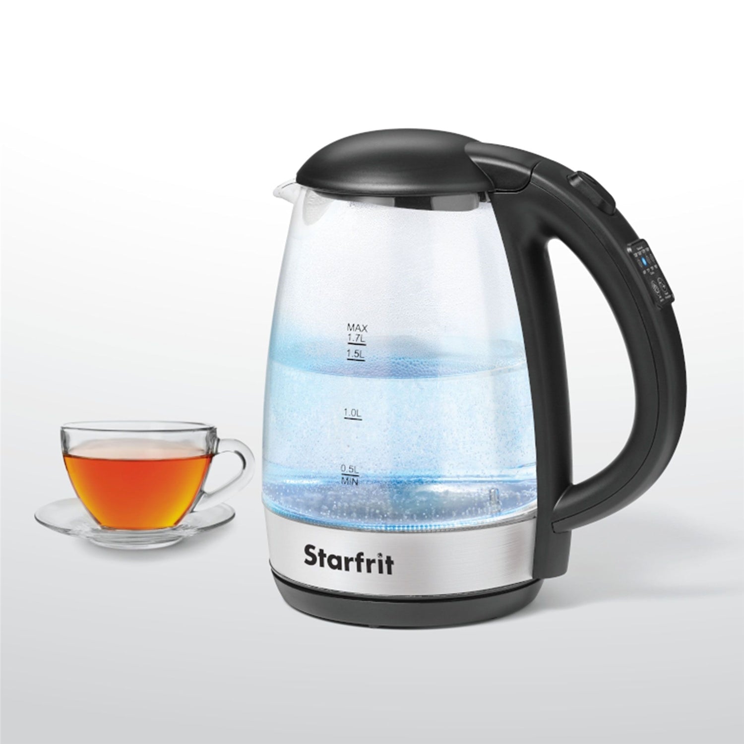 Starfrit - Bouilloire Électrique en Verre, Capacité de 1.7 Litre, 1500 Watts, Acier Inoxydable - Simple Boutique