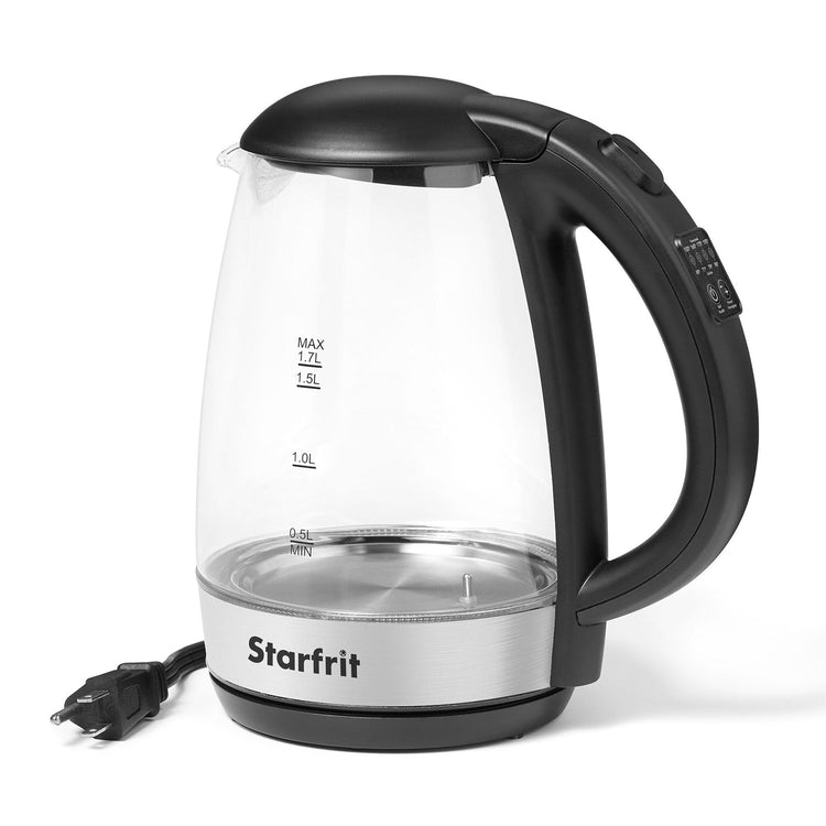 Starfrit - Bouilloire Électrique en Verre, Capacité de 1.7 Litre, 1500 Watts, Acier Inoxydable - Simple Boutique
