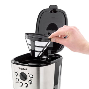 Starfrit - Cafetière Électrique Programmable, Capacité de 12 Tasses, 900 Watts, Acier Inoxydable - Simple Boutique
