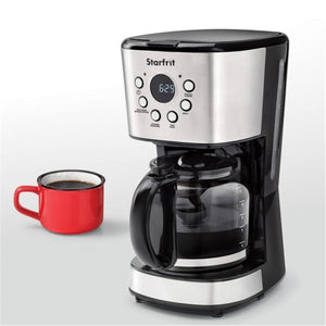 Starfrit - Cafetière Électrique Programmable, Capacité de 12 Tasses, 900 Watts, Acier Inoxydable - Simple Boutique