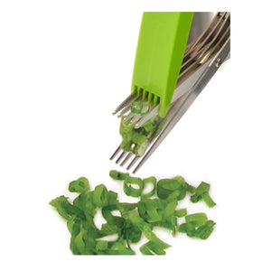 Starfrit - Ciseaux à Fine Herbes à 5 Lames en Acier Inoxydable, Vert - Simple Boutique