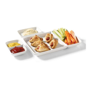 Starfrit - Ensemble d'assiettes à Fondue et Hors d'oeuvre 6 Morceaux, Fabriqué en Porcelaine, Blanc - Simple Boutique