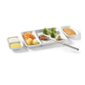 Starfrit - Ensemble d'assiettes à Fondue et Hors d'oeuvre 6 Morceaux, Fabriqué en Porcelaine, Blanc - Simple Boutique