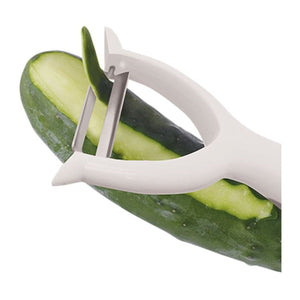 Starfrit - Ensemble de 2 Éplucheurs Super Tranchant, Lame en Acier Inoxydable, Blanc - Simple Boutique