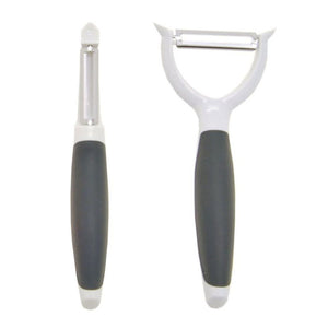 Starfrit - Ensemble de 2 Éplucheurs Super Tranchant, Lame en Acier Inoxydable, Blanc - Simple Boutique