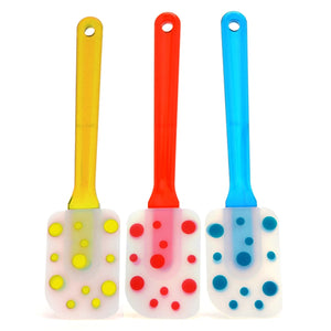 Starfrit - Ensemble de 3 Spatules en Silicone, Résiste à des Chaleurs Intense, Motif à Pois - Simple Boutique