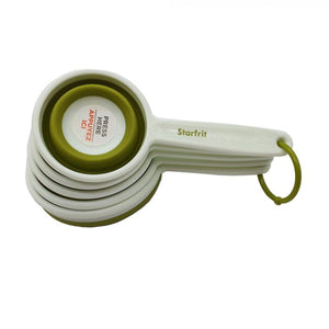 Starfrit - Ensemble de 5 Tasses à Mesurer Repliable, Lavable au Lave-Vaiselle, Vert - Simple Boutique