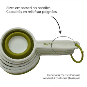 Starfrit - Ensemble de 5 Tasses à Mesurer Repliable, Lavable au Lave-Vaiselle, Vert - Simple Boutique